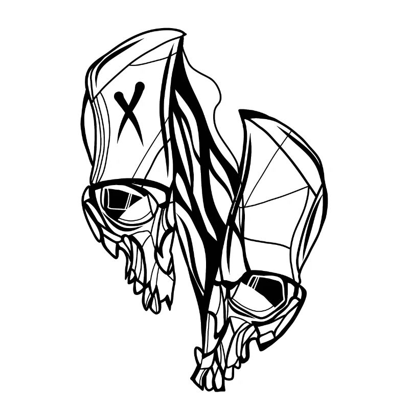 Geteilter Schädel // Illustration
