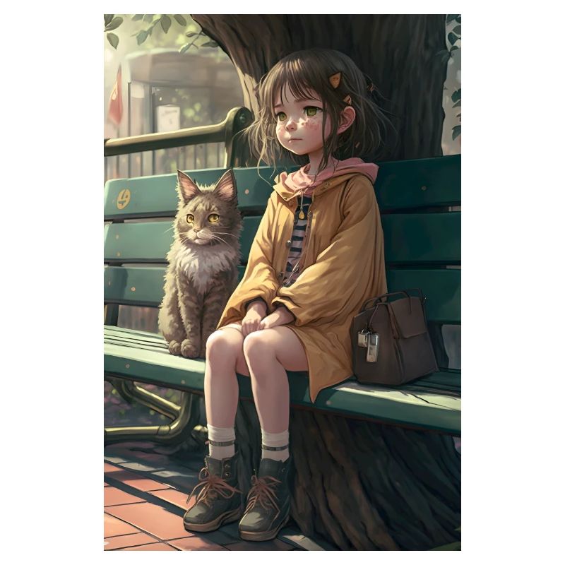 Manga Mädchen Katze Geschenk