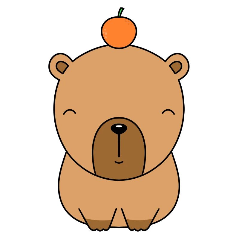 süßes capybara sitzend