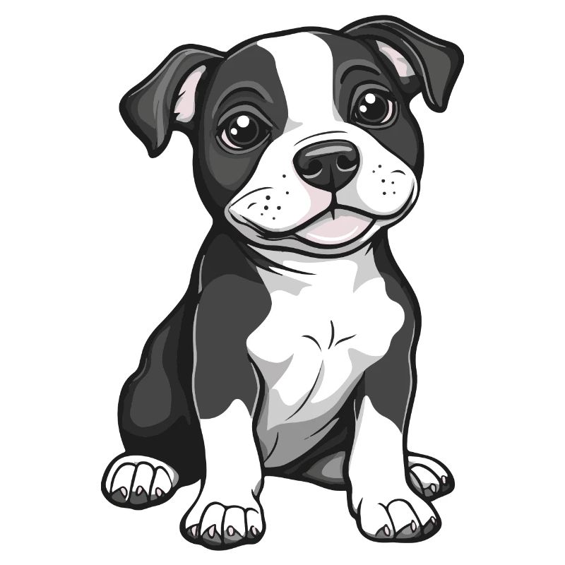 Pitbul Terrier Dog Comic Cute Pit