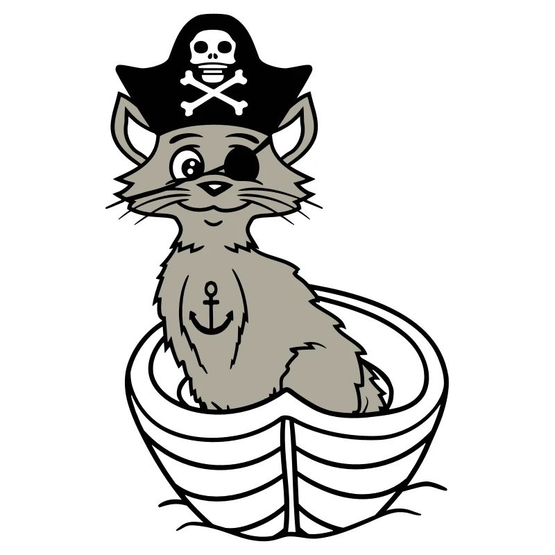 Pirate Cat Buccaneer Eye Patch Hat Bateau à rames