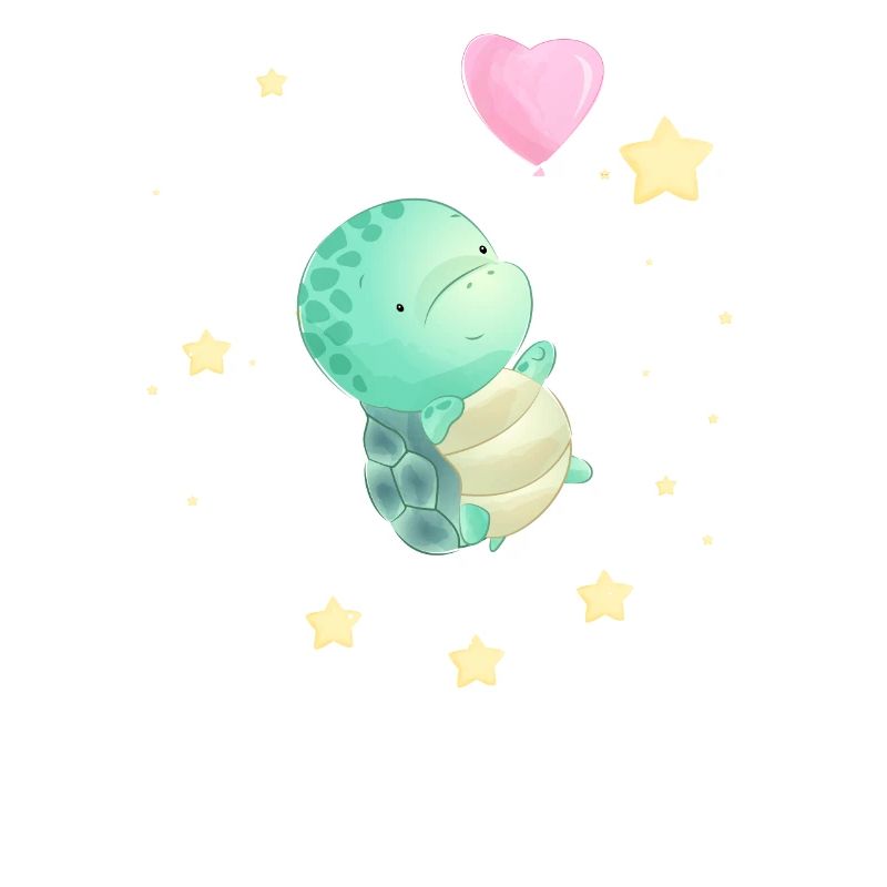 Baby Turtle Floating In Outer Space