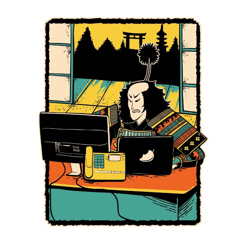 Samurai Computer Nerd Programmeur IT Web Designer