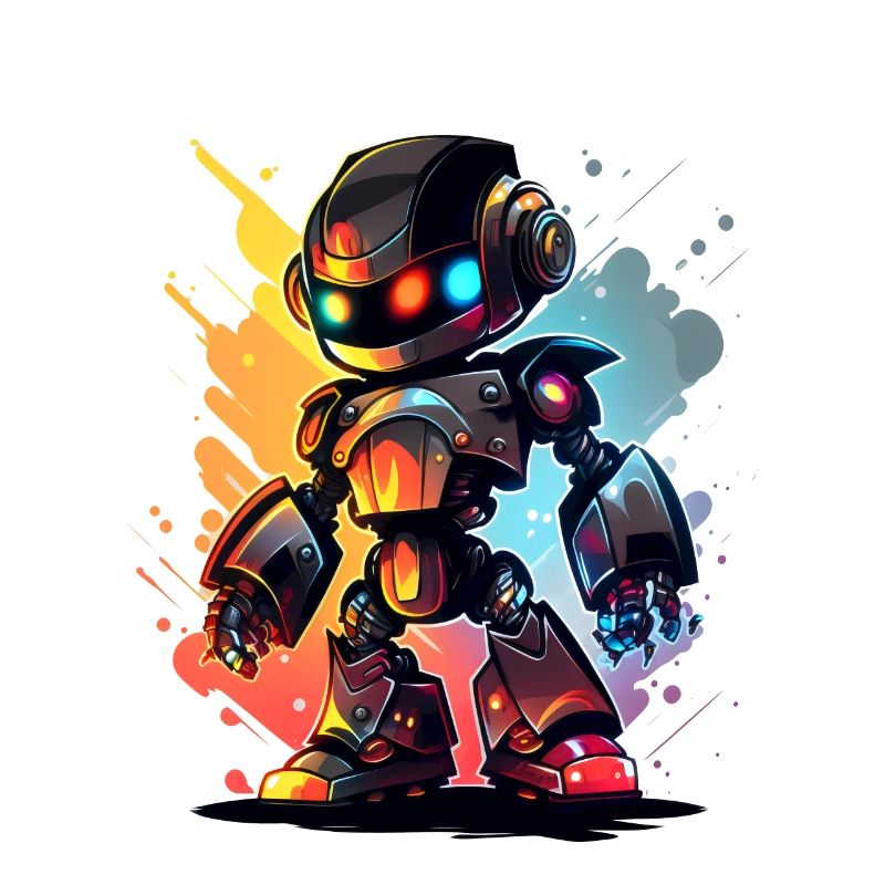 Retro Robot Cute Robotic Engineer Technology