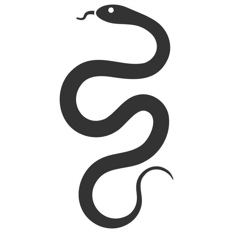 Symbole de l’icône de la silhouette de serpent. Forme de serpent noir