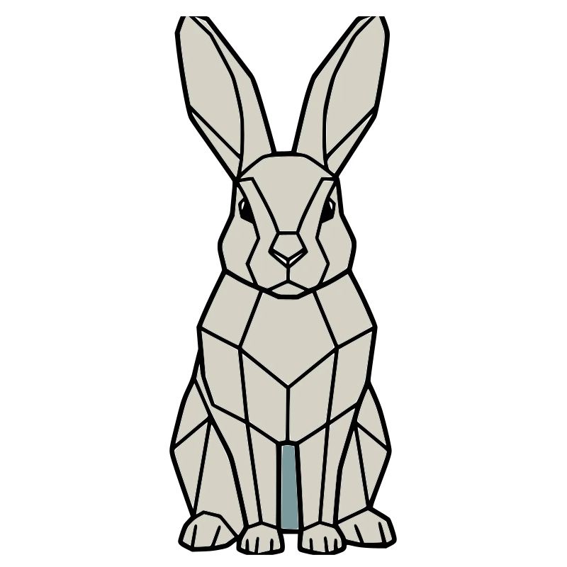 Geometrischer Hase Low Poly Modern