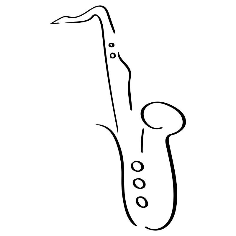 Saxophone Line Art - Minimaliste