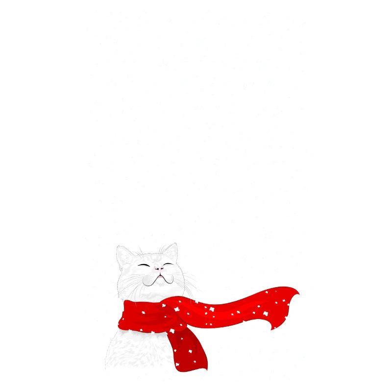 Chat blanc dans une tempête de neige