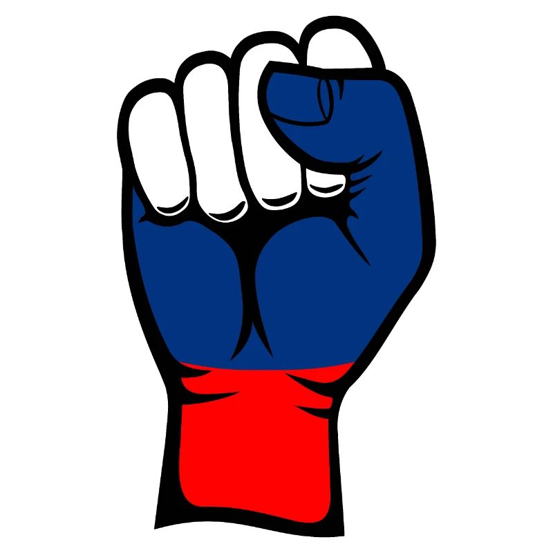 Poing du drapeau de la Russie