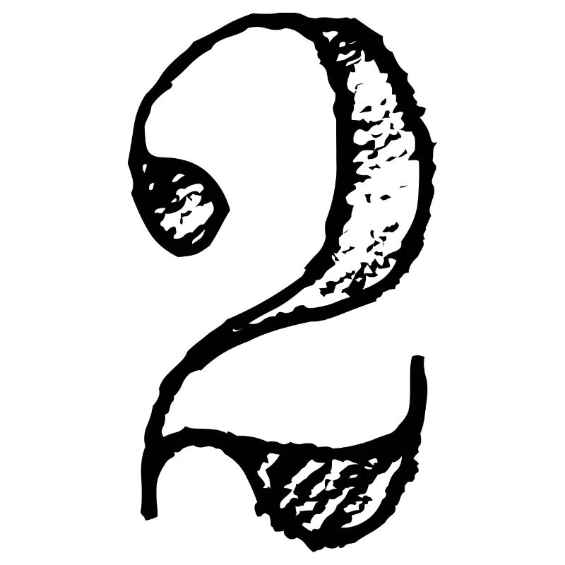 Ziffer 2 Zwei - Nummer 2 (hand-drawn)