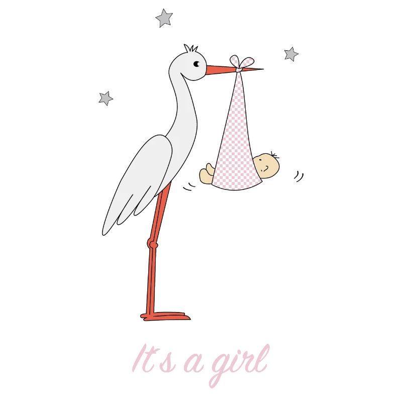 Storch mit Mädchen