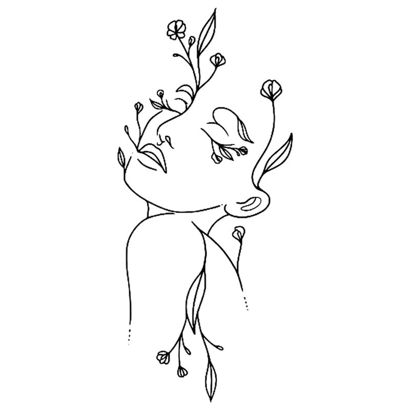 art abstrait, visage de fleurs