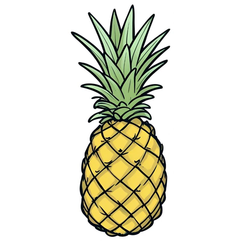 Ananas Comic Style Bunt Sommer