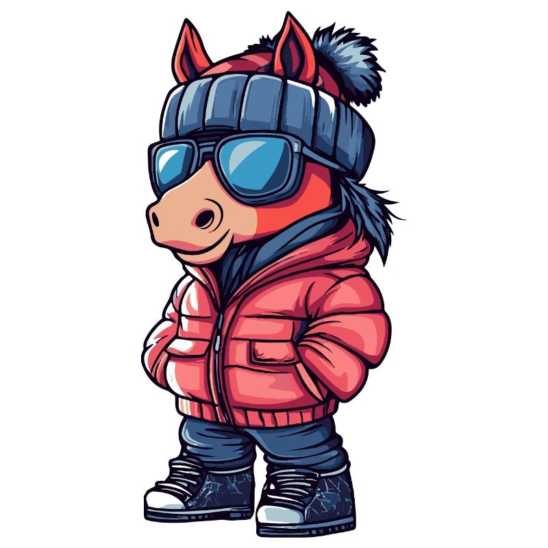Pferd Winter Comic