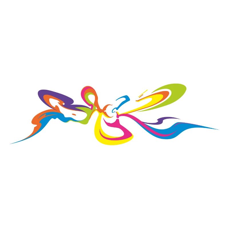 Psychedelic Butterfly - Back Graffiti Design