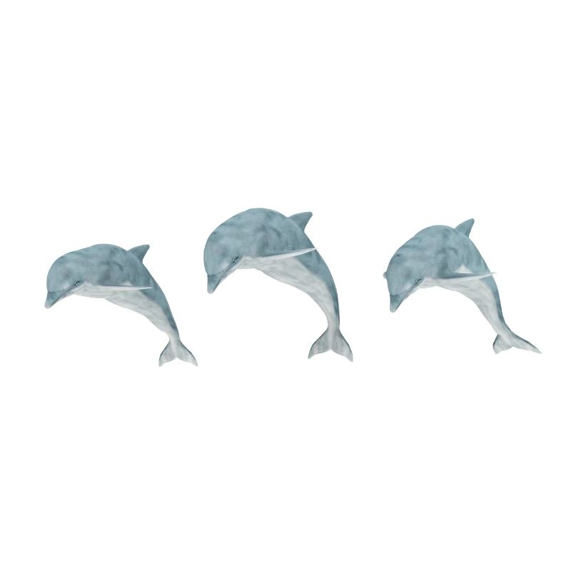Three jumping dolphins
