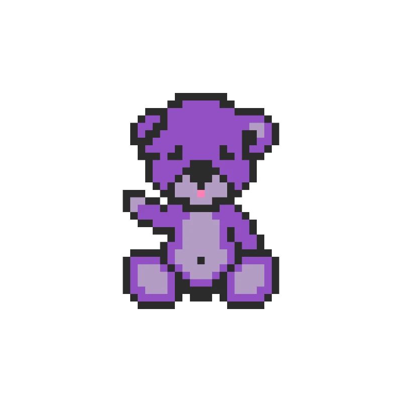 Pixel Bear Purple