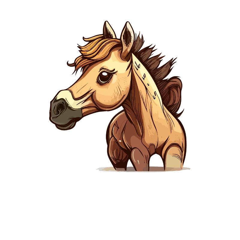 Style de bande dessinée de cheval