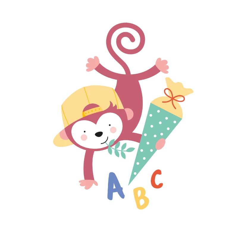 Monkey with school cone school enrollment
