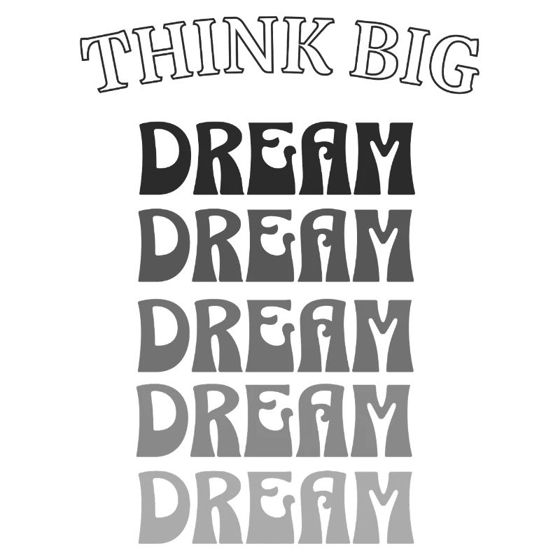 Think Big Dream - Design rétro à ondes positives