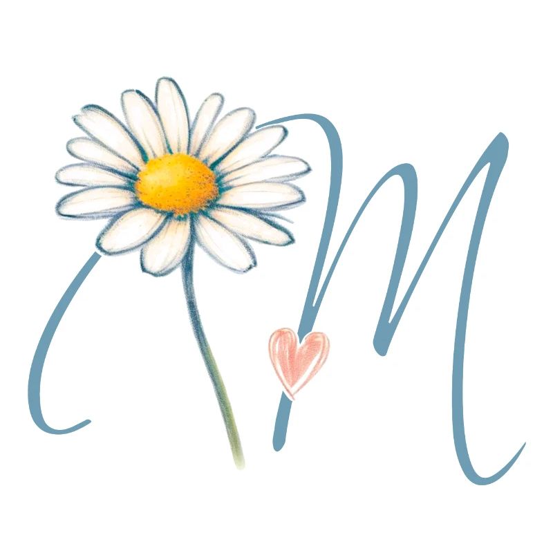 Buchstabe M Gänseblümchen Herz