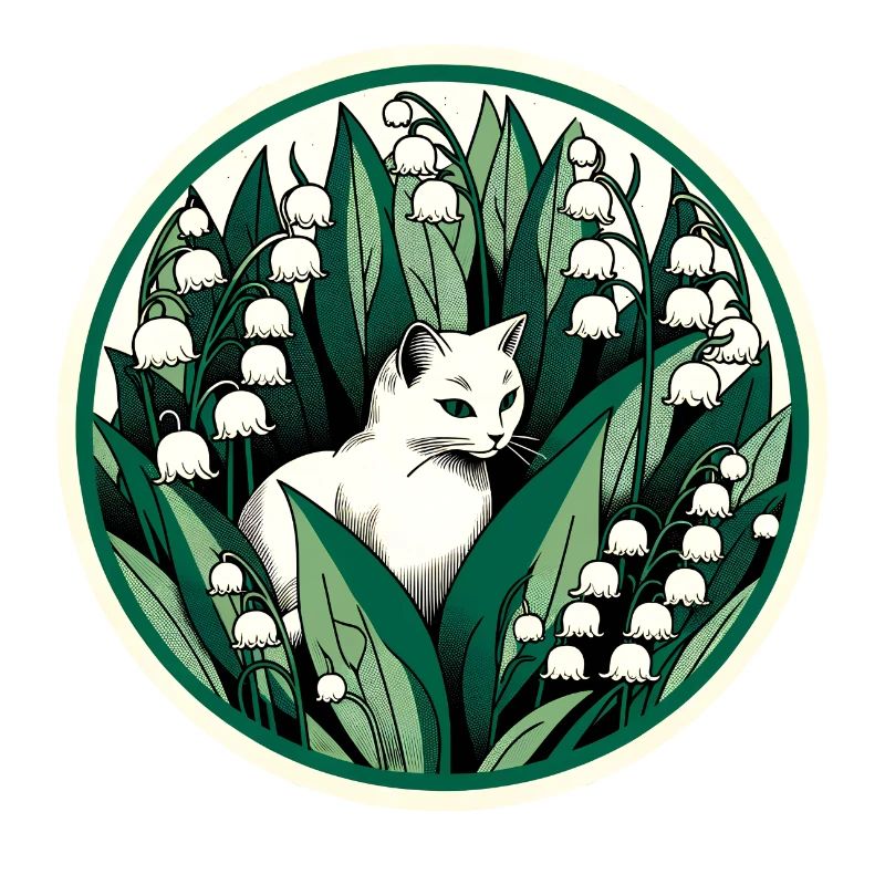 Chat chat blanc du muguet