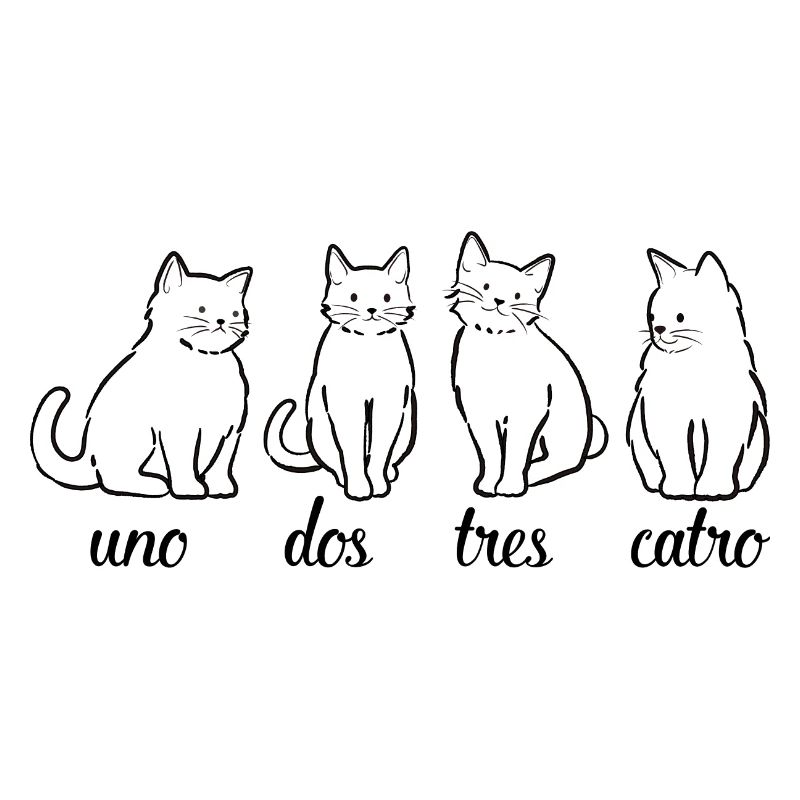 Uno dos Tres Catro Fun Cat Spanische Katzen Design