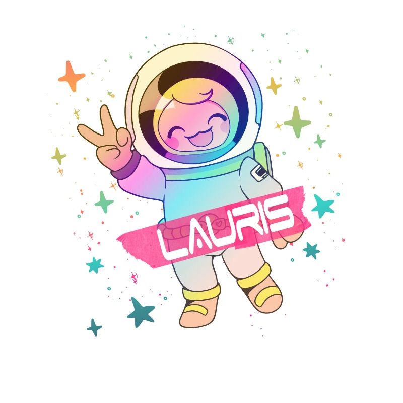 LAURIS - Beau nom de garçon avec astronaute mignon