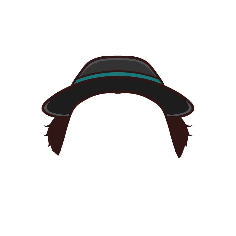 Hat with sideburns