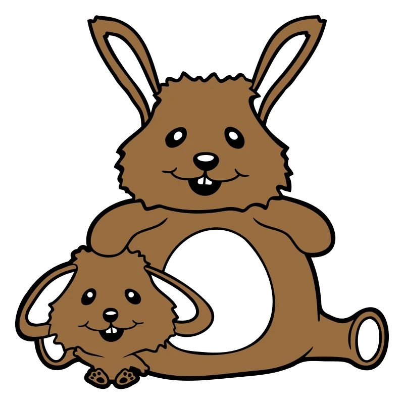 2 Hasen Kind Papa Mama Süß Zwei groß klein dick