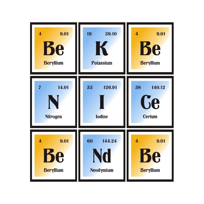 Be Nice Be Kind | Periodic Table of Elements