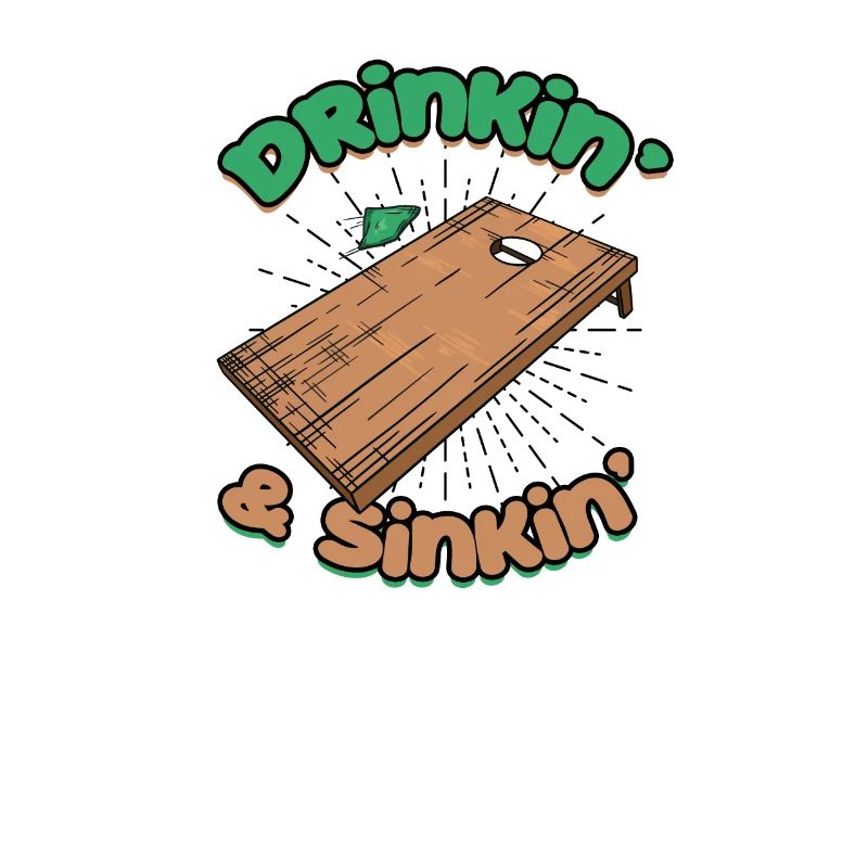Drinkin' & Sinkin' Cornhole - Cornhole Board Bean