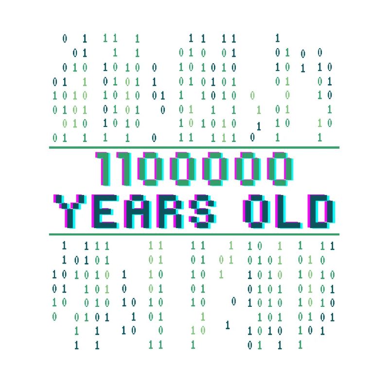 96th Birthday 96 years old Binary Code Computer Science
