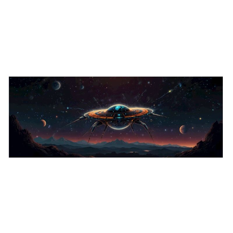 Vaisseau spatial dans l’immensité de l’espace