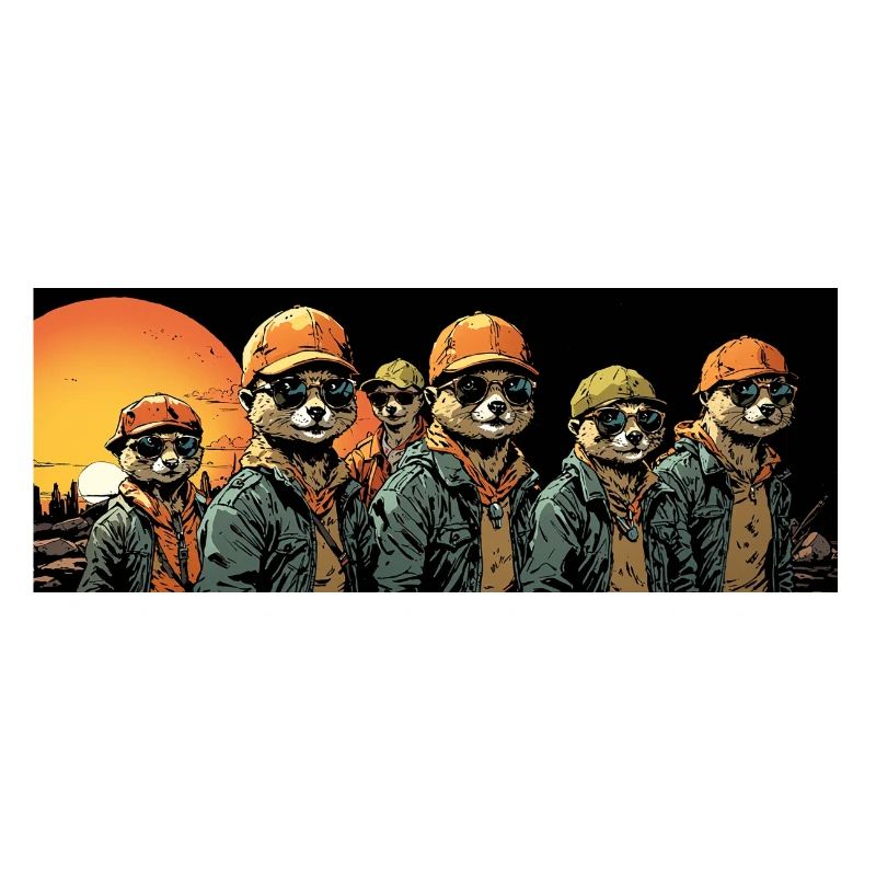 coole Erdmännchen mit Basecap und Sonnenbrille