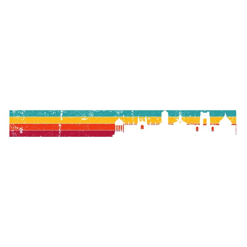 Retro Regenbogen Skyline