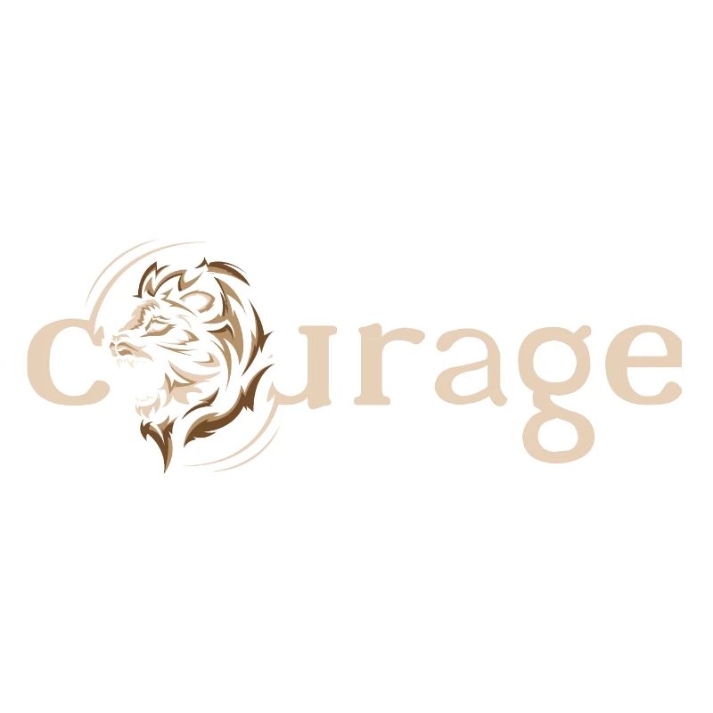 Courage Courage Lion Motivation Force Strength Logo