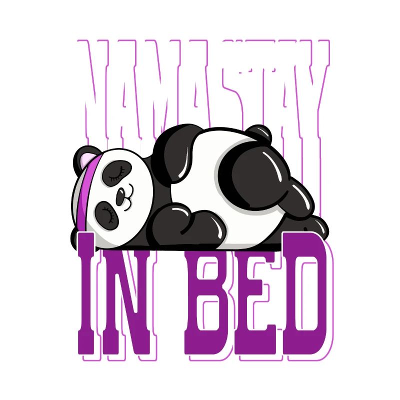 Sleeping Namaste in Bed Panda Relaxing Artwork