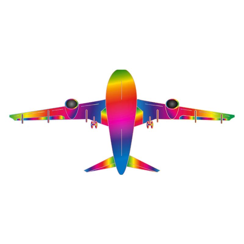 Flugzeug in Regenbogenfarben