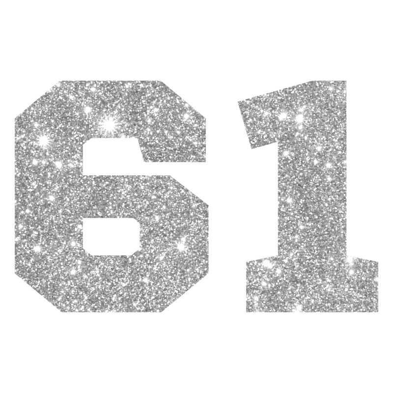Nummer 61 Silber Glitter - 61. Geburtstag