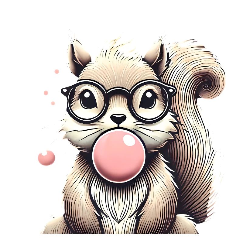 Cooles Eichhörnchen mit Kaugummi-Brille