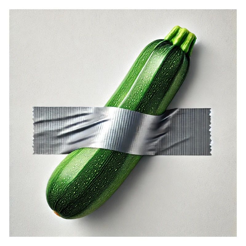 Zucchini, eingerahmt von einem Band