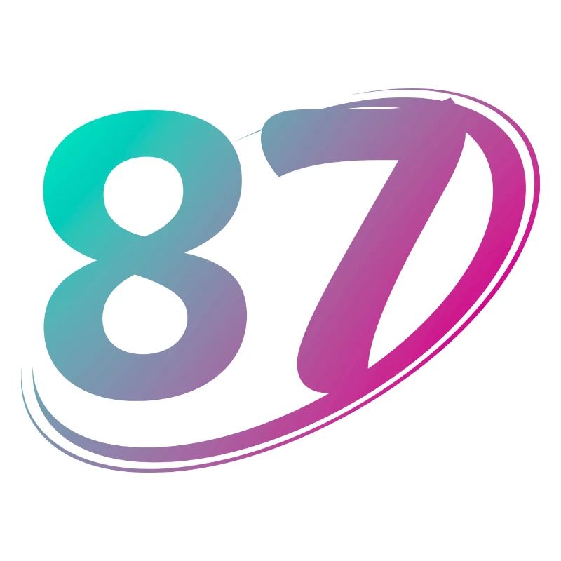 Numéro 87 multicolore
