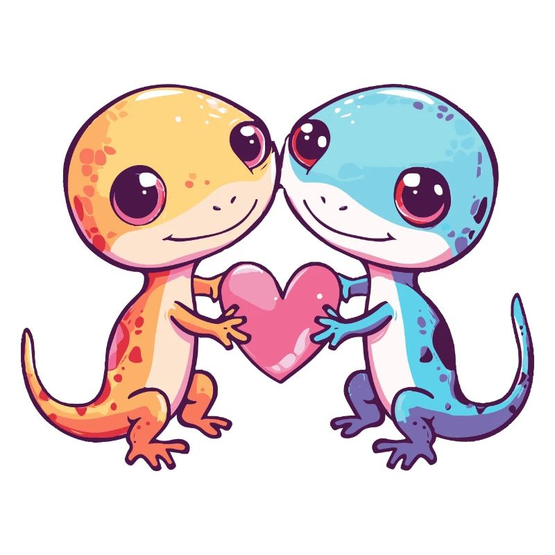 Echse Gecko Eidechse Paar Liebe Valentinstag