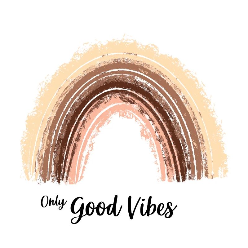 Only Good Vibes. Rainbow Gift Boho T-Shirt