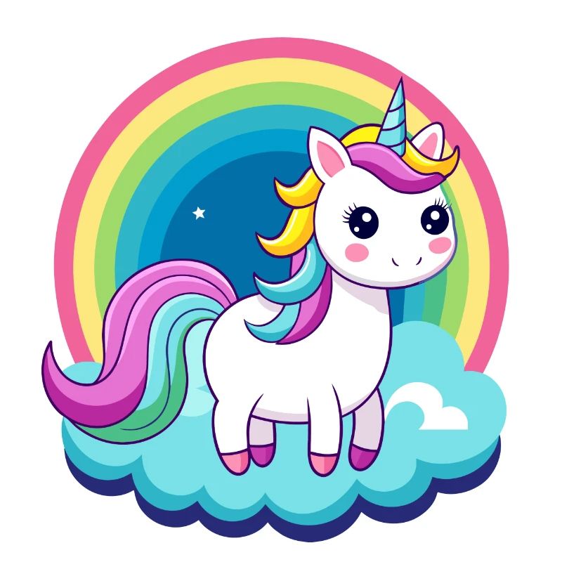Süßes Regenbogen-Einhorn