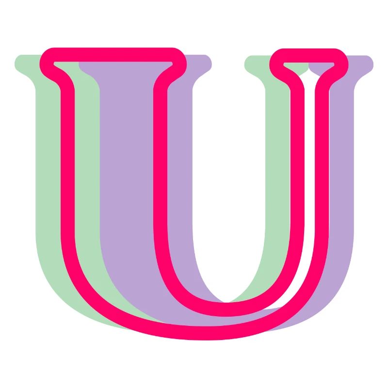 Multicolored letter u