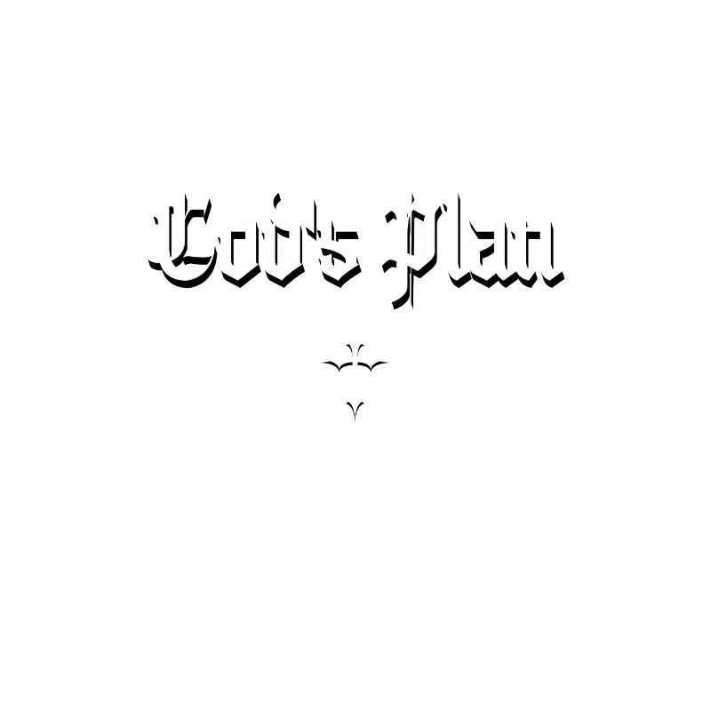 God's Plan in Gothic script with cross