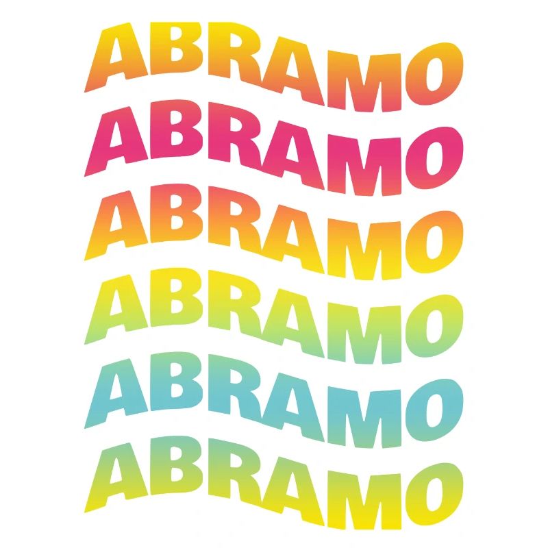 Abraham t-shirt text wave effect wave effect
