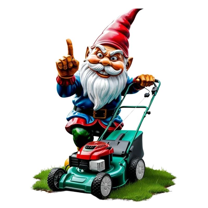 Rasenmäher Gartenzwerg Gärtner Geschenkideen